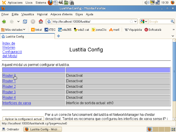 Mòdul de configuració del Lustitia.