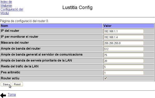 Configuració del router.