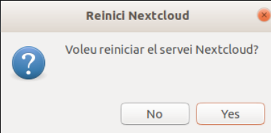 Nextcloud Reinici Opcions